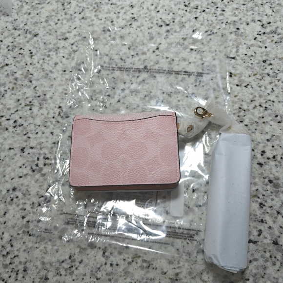 Coach Mini Wallet On A Chain In Signature Canvas With Charms (Powder pink) - Picture 5 of 12